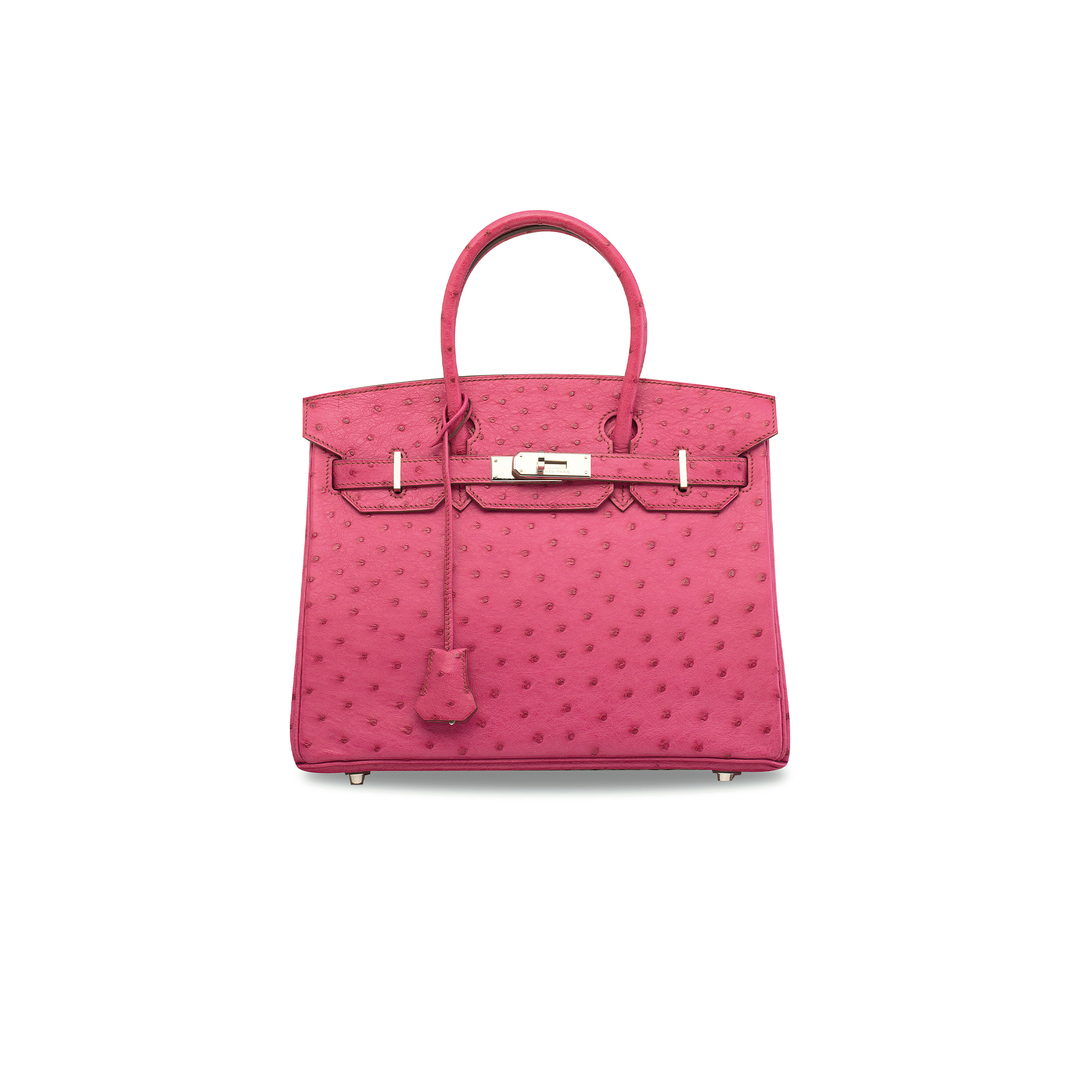 H**mes master birkin 25 ostrich leather rose red gold buckle h041944ck74 (25*20*13cm)